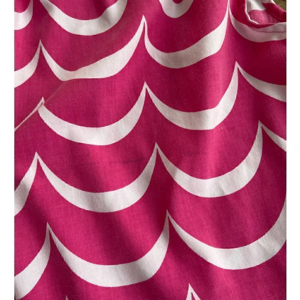 Kelly's Kids Pink & White Scalloped Polka Dot Tie Shoulder Maxi Dress Size 5-6